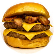 Burgers: 03- Super Bacon - Hambúrguer (Ingredientes: 2 (duas) carnes bovina de 130g, Bacon, Pão, Queijo)