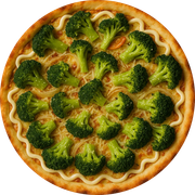 Tradicionais: Brócolis Com Catupiry - Pizza Gigante (Ingredientes: Brócolis Refogado, Catupiry Cremoso, Cebola Dore, Mussarela)
