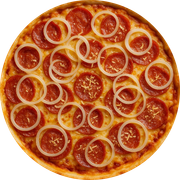 Tradicionais: Calabresa - Pizza Gigante (Ingredientes: Calabresa Fatiada, Cebola, Mussarela, Parmesão)