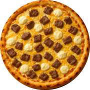 Especiais: Filé aos Quatro Queijos - Pizza Gigante (Ingredientes: Catupiry, Cheddar, Filé, Mussarela, Parmesão, Provolone)