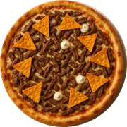 Especiais: Filé Com Doritos - Pizza Gigante (Ingredientes: Catupiry, Doritos, Filé, Mussarela)