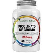 Suplementos: Picolinato de cromo 250mg 6cps Flora Nativa - Auxilia no controle da glicose, reduz vontade de doce e ajuda no metabolismo.
