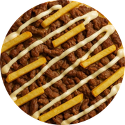Especiais: Filé Com Fritas - Pizza Gigante (Ingredientes: Batata Frita, Catupiry, Filé, Mussarela)