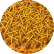Especiais: Strogonoff de Filé - Pizza Gigante (Ingredientes: Batata Palha, Mussarela, Strogonoff de Filé)