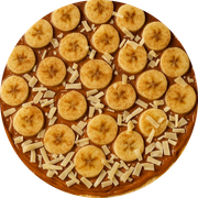 Doces: Banoff - Pizza Gigante (Ingredientes: Banana, Canela, Chocolate Branco, Doce de Leite)