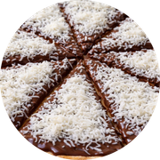 Doces: Prestígio - Pizza Gigante (Ingredientes: Chocolate ao Leite, coco, Prestígio)
