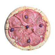 Premium: Mercadão - Pizza Grande (Ingredientes: Molho Gourmet, Mussarela, Mortadela Ceratti Italiana, Azeitona, Orégano)