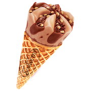 SORVETERIA: QUY CONE BRIGADEIRO - Sorvete sabor brigadeiro na casquinha de biscoito, recheada com cobertura de chocolate. Uma agradável surpresa!