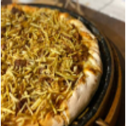 Pizzas Salgadas: Filé com Batata Palha - Pizza Grande (Ingredientes: Mussarela, Molho de filé, Batata Palha)