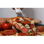 Especiais 2: 74.Calabresa à Turim - Pizza Grande (Ingredientes: Molho da Casa, Calabresa, Mussarela, Tomate Seco, Gorgonzola, Parmesão, Azeitona)