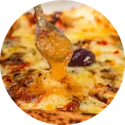 Agridoces e Picantes: 42 - Stagione - Pizza Grande (8 Fatias 35cm) (Ingredientes: Bacon, Catupiry, Geleia de Pimenta, Gorgonzola, Molho de tomate pelati italiani, Muçarela)