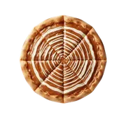 Doces: Cheesecake de doce de leite - Pizza Média (Ingredientes: Chocolate Branco, Cream Cheese, Doce de Leite, Mussarela)