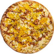 Especiais: Frango c/ Milho - Pizza Familia (Ingredientes: Molho de Tomate, Mussarela, Frango desfiado, Milho)
