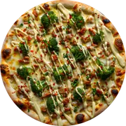 Tradicionais: Brócolis - Pizza Grande (Ingredientes:  Brócolis,  Orégano, Molho Mussarella)