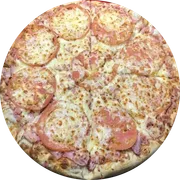 Tradicionais: Fiorentina - Pizza Grande (Ingredientes:  Bacon,  Calabresa,  Orégano,  Ovo,  Tomate, Molho Mussarella)