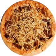 Tradicionais: Crocante - Pizza Grande (Ingredientes:  Bacon,  Batata Palha,  Orégano,  Requeijão, Molho Mussarella)