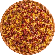 Tradicionais: Milho Com Bacon - Pizza Grande (Ingredientes:  Bacon,  Milho,  Orégano, Molho Mussarella)