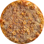 Doces: Banana - Pizza Grande (Ingredientes:  Açúcar,  Canela,  Creme De Leite, Banana)