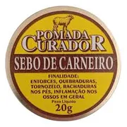 Pomadas: Pomada Curador Sebo de Carneiro 20g - Entorces, quebraduras, tornozelo, rachaduras nos pés, inflamação nos ossos em geral.Composição: Sebo de Carneiro.