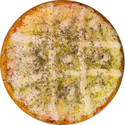 Especiais: 4 Queijos - Pizza Grande (Ingredientes: Molho de Tomate Pellati,  Mussarela,  Parmesão,  Gorgonzola,  Catupiry,  Cebola,  Orégano)