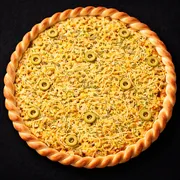 Pizzas: Pizza Franpalha - PIzza (Ingredientes: Azeitonas, Batata palha, Frango, Molho de tomate, Mussarella, Orégano, Requeijjão cremoso(catupiry))