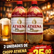 promoções: 2 Chopp Athena 1,5L)