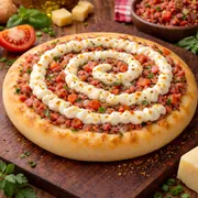 Esfihas salgadas: Calabresa Catupiry - Esfihas salgadas (Ingredientes: Catupiry, Esfiha de calabresa tradicional)