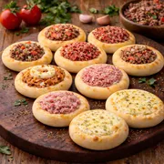 Combos promocionais: Combo mini mistas 30 + Tubaina 2L - 30 mini esfihinhas gourmet mistas carne, calabresa, catufrango, queijo e pizza + 1 Tubaina funada 2 litros...Outras combinações mandar na observação ou whatsapp.