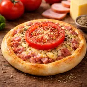 Esfihas tradicionais: Bauru - Esfihas salgadas (Ingredientes: Apresuntado, muçarela e oregano, Tomate)