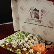 Combos Especiais: Combo Love Love - Combo (Ingredientes: 05 Hossomaki salmão, 05 Niguiri salmão, 05 Niguiri skin, 05 Sashimi, 10 Uramaki philadelphia, 10 Uramaki skin)