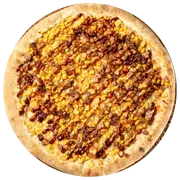 Tradicionais: Milho Americana - Pizzas Grande (Ingredientes: Azeitona, Bacon, Milho Verde, Molho Artesanal, Molho Barbecue, Mussarela)