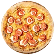 Premium: Pepperoni - Pizzas Grande (Ingredientes: Azeitona, Molho Artesanal, Mussarela, Orégano, Pepperoni, Requeijão, Tomate Cereja)