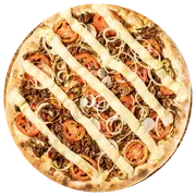 Premium: Carne Seca - Pizzas Grande (Ingredientes: Azeitona, Carne Seca Desfiada, Cebola, Molho Artesanal, Mussarela, Orégano, Requeijão, Tomate)