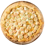 Premium: Camarão Clássico - Pizzas Grande (Ingredientes: Camarão Limpo e Eviscerado, Clássico Creme de Alho, Molho Artesanal, Mussarela, Orégano, Requeijão)