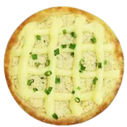 Esfiha de Sal: Esfiha de Queijo - Esfihas Artesanais, Delícia Árabes. (Ingredientes: Cebolinha Fresca, Queijo)