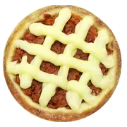 Esfiha de Sal: Esfiha de Calabresa C/ Requeijão - Esfihas Artesanais, Delícia Árabes. (Ingredientes: Calabresa, Cebola em Cubos, Requeijão, Tomate)