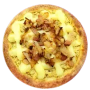 Esfiha de Sal: Esfiha de Frango C/ Bacon - Esfihas Artesanais, Delícia Árabes. (Ingredientes: Bacon, Catupiry, Frango)