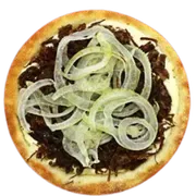Esfiha de Sal: Esfiha de Carne Seca Acebolada - Esfihas Artesanais, Delícia Árabes. (Ingredientes: Carne Seca Desfiada, Cebola, Requeijão)