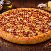 Tradicionais: 4 - Bacon - Pizza Grande (Ingredientes: Molho de Tomate, mussarela, bacon, e orégano)