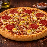 Tradicionais: 5 - Baiana - Pizza Grande (Ingredientes: Molho de Tomate, pimenta calabresa, mussarela, calabresa ralada, presunto ralado, ovo, cebola, orégano)