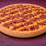 Tradicionais: 19 - Bacon c/ Cheddar - Pizza Grande (Ingredientes: Molho de Tomate, mussarela, bacon, cheddar, orégano)