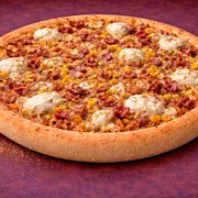 Especiais: 27 - Berlim - Pizza Grande (Ingredientes: Molho de Tomate, mussarela, frango, bacon, palmito, milho, cream cheese, orégano)