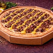 Nobres: 39 - Filé a Mostarda - Pizza Grande (Ingredientes: Molho de Tomate, mussarela, filé, mostarda, orégano)