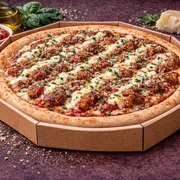 Nobres: 41 - Filé a Parmegiana - Pizza Grande (Ingredientes: Molho de Tomate, mussarela, filé, molho a parmegiana, parmesão, orégano)