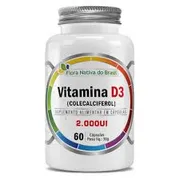 Suplementos & Fitoterápicos: Vitamina D3 2000UI 60cps Flora Nativa do Brasil - Fortalece ossos e dentes (melhora absorção de cálcio e fósforo), apoia o sistema imunológico, contribui para a função muscular, auxilia na saúde cardiovascular e pode ajudar no equilíbrio do humor.
