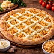 Tradicionais: 10 - Frango c/ Catupiry - Pizza Grande (Ingredientes: Molho de Tomate, mussarela, frango, catupiry, orégano)