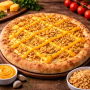 Tradicionais: 11 - Frango c/ Cheddar - Pizza Grande (Ingredientes: Molho de Tomate, mussarela, frango, cheddar, orégano)
