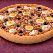Tradicionais: 18 - Portuguesa - Pizza Grande (Ingredientes: Molho de Tomate, mussarela, presunto, ovo, cebola, azeitona, orégano)