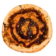 Esfihas SALGADAS ESPECIAIS: Esfiha Frango ao Barbecue - Mussarela, frango, molho barbecue e orégano.