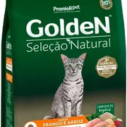 Rações P/ Gatos: Ração Golden Seleção Natural Gatos Adultos Frango e Arroz 1 kg - Indicado para gatos adultos;Sabor inigualável;Contribui para o intestino saudável;Boa saúde do trato urinário;Reduz o odor das fezes.